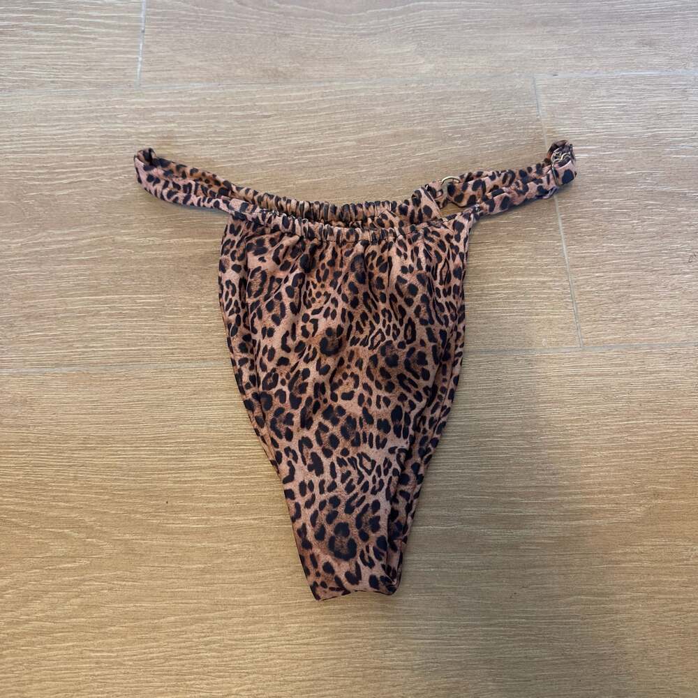 Skatie Leopard Print Adjustable Bikini Bottom Size Large